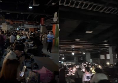 南港Lalaport美食街再陷黑暗！顧客摸黑用餐 停電原因待查