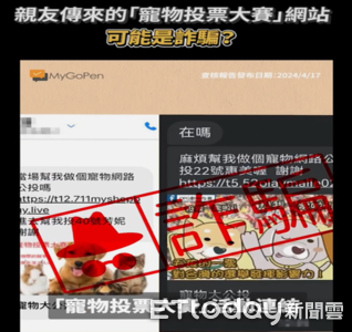 寵物投票竟是假連結 新北警提醒:2不1查證防止詐騙