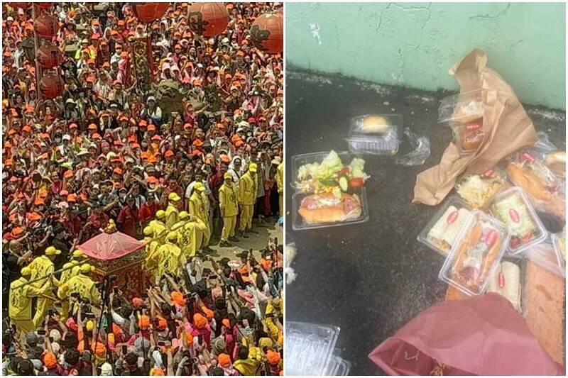 白沙屯媽祖進香現場亂象曝光 網友怒轟信眾浪費食物