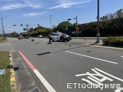 屏東大鵬灣驚魂！警車與外送員機車相撞 騎士斷腿女警雙手受傷