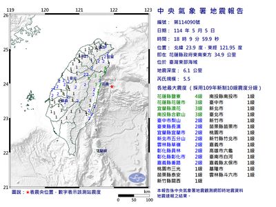 台灣東部連續6震！氣象署緊急直播解說震災成因