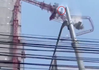 緬甸強震震垮泰國吊臂! 操作員37樓高甩飛「臉部著地爆血亡」