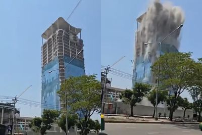 曼谷大樓被震塌「成塵土雲團」 43員工逃不及活埋瓦礫堆中