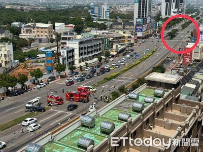 台中向上路驚魂！長下坡至少5車追撞引發大塞車，傷勢不明
