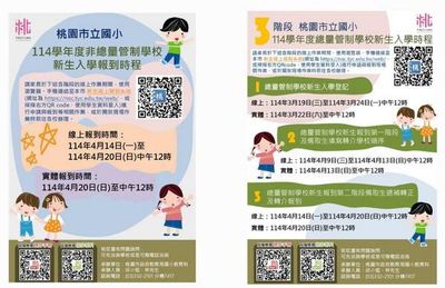 桃園市114學年度國中小新生線上報到流程全面升級！