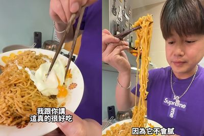 李易揭秘「混搭泡麵」新吃法：印尼營多麵+台灣維力炸醬麵，孩子們的最愛！