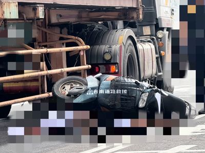 台南永康驚悚車禍：聯結車與機車擦撞，75歲騎士慘遭輾斃