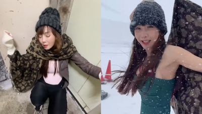 台女星比基尼勇闖暴雪險喪命：胡文英在零下6度下的驚險冒險