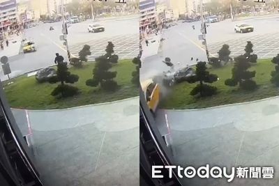 花蓮車站嚴重車禍畫面曝!騎士遭撞「被頂在擋風玻璃」翻滾重摔