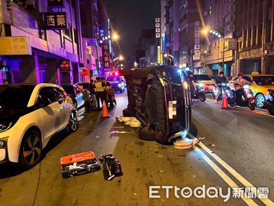 台中驚魂200米連環撞！28歲男恍神致車翻 母子機車閃避及時僅擦傷